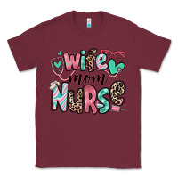 Burgundy wife mom nurse Classic Tee - RanaPortraitStore
