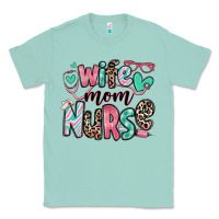 Seafoam wife mom nurse Classic Tee - RanaPortraitStore