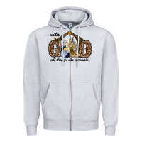 Heather Grey With God All Things Are Possible Zipper Hoodie - RanaPortraitStore