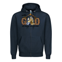 Navy With God All Things Are Possible Zipper Hoodie - RanaPortraitStore