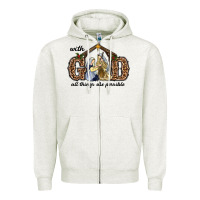 Oatmeal Heather With God All Things Are Possible Zipper Hoodie - RanaPortraitStore