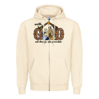 Sandshell With God All Things Are Possible Zipper Hoodie - RanaPortraitStore