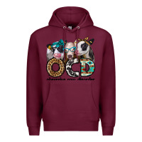 Burgundy ocd obsessive cow disorder Premium Hoodie - Jasminsmagicworld
