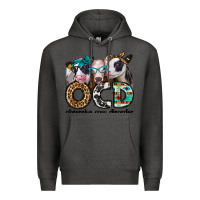 Charcoal Heather ocd obsessive cow disorder Premium Hoodie - Jasminsmagicworld