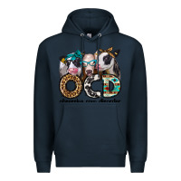 Navy ocd obsessive cow disorder Premium Hoodie - Jasminsmagicworld