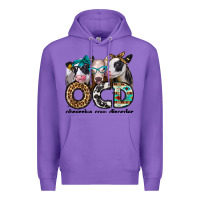 Purple ocd obsessive cow disorder Premium Hoodie - Jasminsmagicworld