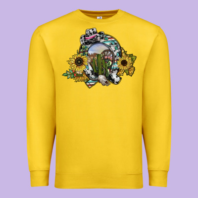 Western Horseshoe Premium Sweatshirt Designed By Sublimationcraftshop