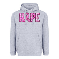 Heather Grey breast cancer hope Heavyweight Hoodie - RanaPortraitStore