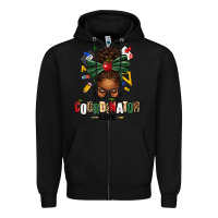 Black educational coordinator life afro messy bun Zipper Hoodie - texasbilliewilder