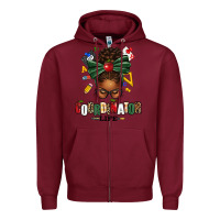 Burgundy educational coordinator life afro messy bun Zipper Hoodie - texasbilliewilder