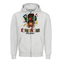 Dove Grey educational coordinator life afro messy bun Zipper Hoodie - texasbilliewilder