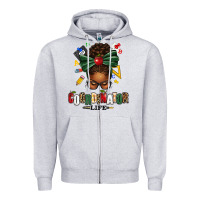 Heather Grey educational coordinator life afro messy bun Zipper Hoodie - texasbilliewilder