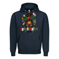 Navy educational coordinator life afro messy bun Zipper Hoodie - texasbilliewilder