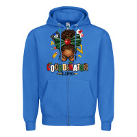 True Royal educational coordinator life afro messy bun Zipper Hoodie - texasbilliewilder