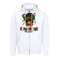 Educational Coordinator Life Afro Messy Bun Zipper Hoodie | Teevron