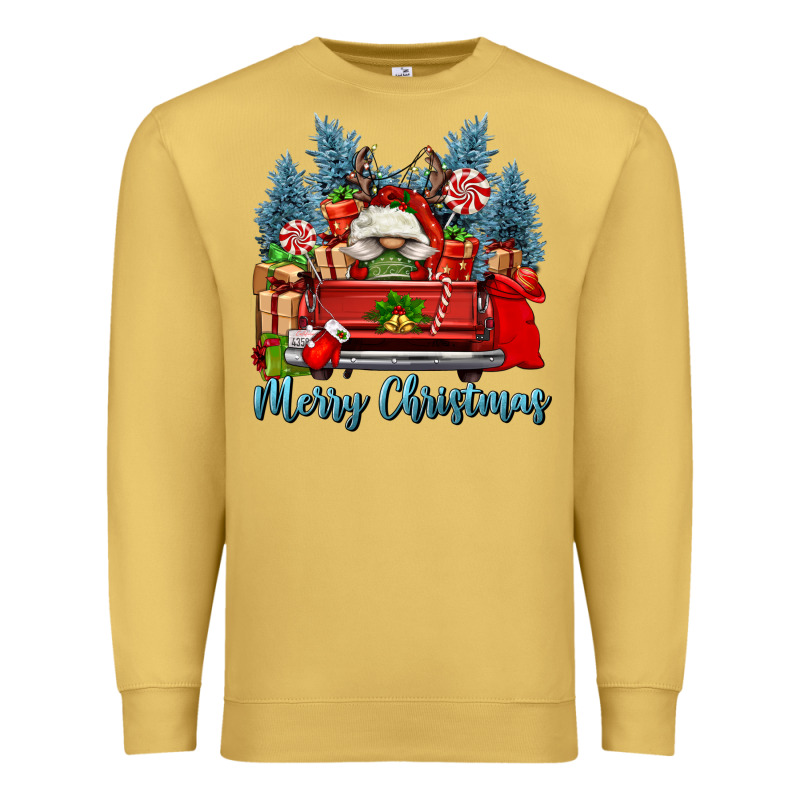 Merry Christmas Gnomes Truck Premium Sweatshirt by FaDigitalArtStudio | Teevron
