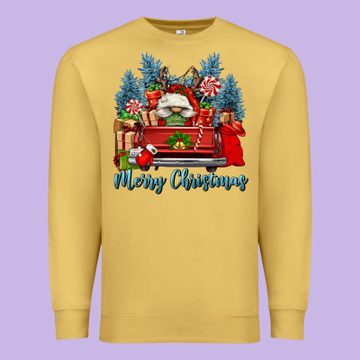 Merry Christmas Gnomes Truck Premium Sweatshirt Designed By Fadigitalartstudio