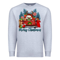 Heather Grey merry christmas gnomes truck Premium Sweatshirt - FaDigitalArtStudio