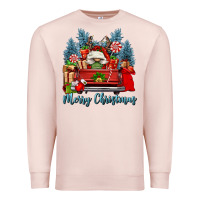 Pale Pink merry christmas gnomes truck Premium Sweatshirt - FaDigitalArtStudio