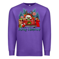 Purple merry christmas gnomes truck Premium Sweatshirt - FaDigitalArtStudio