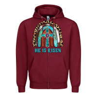 Burgundy He Is Risen Zipper Hoodie - RanaPortraitStore