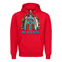 Red He Is Risen Zipper Hoodie - RanaPortraitStore