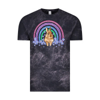Cloud Black bunny rainbow Vintage Tee - Artiststas