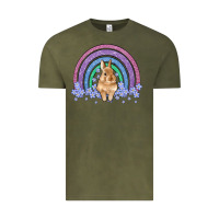 Vintage Olive bunny rainbow Vintage Tee - Artiststas