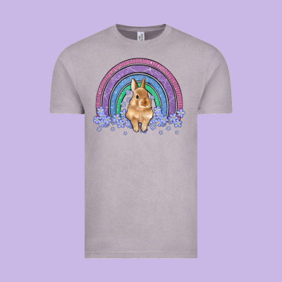 Bunny Rainbow Vintage Tee Designed By Artiststas