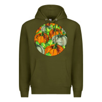 Army Green Fall Rounded Premium Hoodie - LillyAllenDesigns