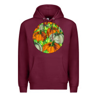 Burgundy Fall Rounded Premium Hoodie - LillyAllenDesigns