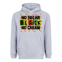 Heather Grey no sugar no cream black Heavyweight Hoodie - Zillion Design Studio