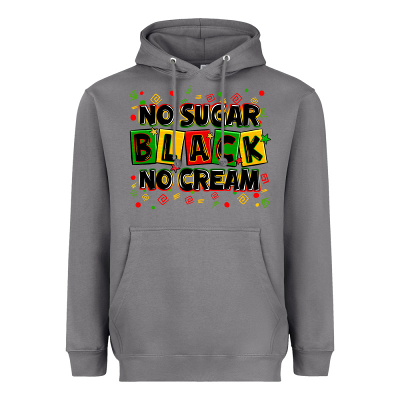 No Sugar No Cream Black Heavyweight Hoodie by Zillion Design Studio | Teevron