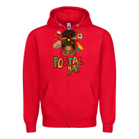 Red juneteenth afro messy bun postal girl Zipper Hoodie - texasbilliewilder