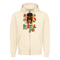 Sandshell juneteenth afro messy bun postal girl Zipper Hoodie - texasbilliewilder