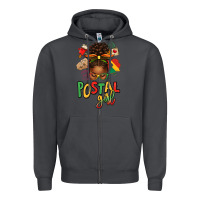 Smoke juneteenth afro messy bun postal girl Zipper Hoodie - texasbilliewilder