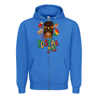 True Royal juneteenth afro messy bun postal girl Zipper Hoodie - texasbilliewilder