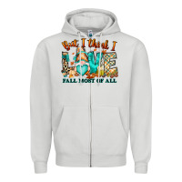 Dove Grey But i think i love Fall most of all gnome Zipper Hoodie - RanaPortraitStore