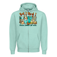 Seafoam But i think i love Fall most of all gnome Zipper Hoodie - RanaPortraitStore