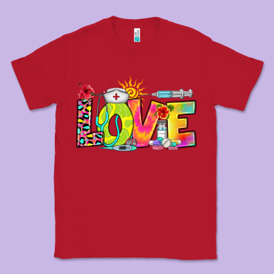 Love Nurse Summer Classic Tee Designed By Ranaportraitstore