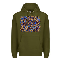 Army Green leopard with navy blue glitter Premium Hoodie - Artiststas