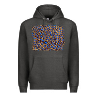 Charcoal Heather leopard with navy blue glitter Premium Hoodie - Artiststas