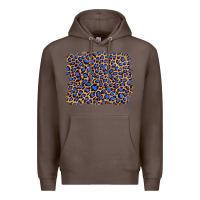 Coffee leopard with navy blue glitter Premium Hoodie - Artiststas