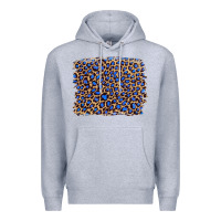 Heather Grey leopard with navy blue glitter Premium Hoodie - Artiststas