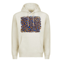 Oatmeal Heather leopard with navy blue glitter Premium Hoodie - Artiststas