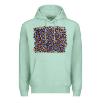 Seafoam leopard with navy blue glitter Premium Hoodie - Artiststas