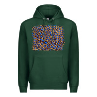 Sports Green leopard with navy blue glitter Premium Hoodie - Artiststas