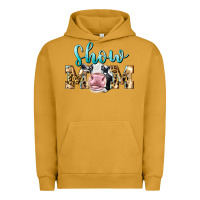 Pigment Peanut Butter Western Show Mom Holstein Urban Hoodie - LillyAllenDesigns