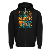 Black Boots flannels bonfires leggins American Football Zipper Hoodie - RanaPortraitStore