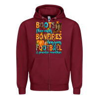 Burgundy Boots flannels bonfires leggins American Football Zipper Hoodie - RanaPortraitStore